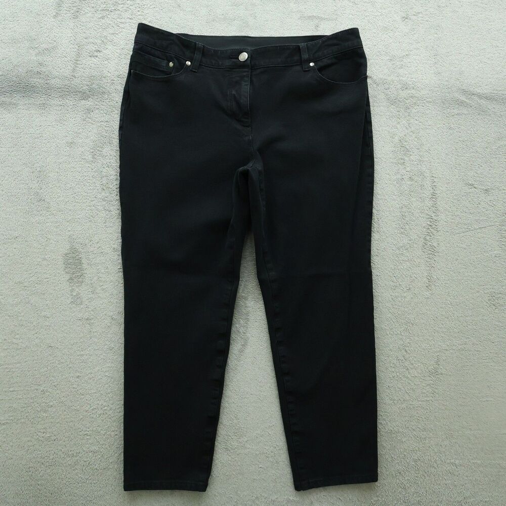 Chico's Jeans Women's Size 2S US-12S Black Mid-Rise Slimming Skinny 25" Inseam